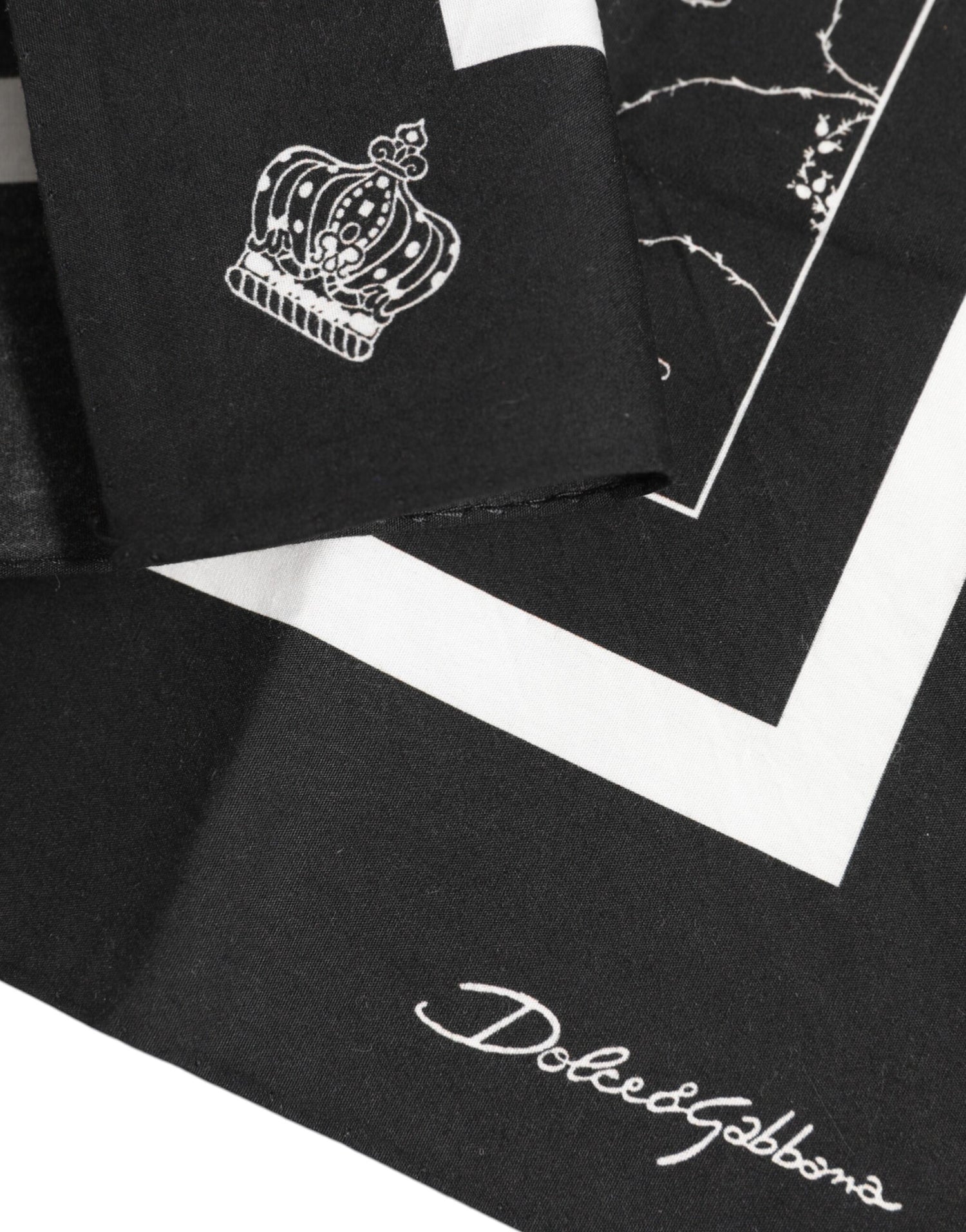 Dolce &amp;amp; Gabbana Svartvit Mönstrad Fyrkantig Foulard Halsduk