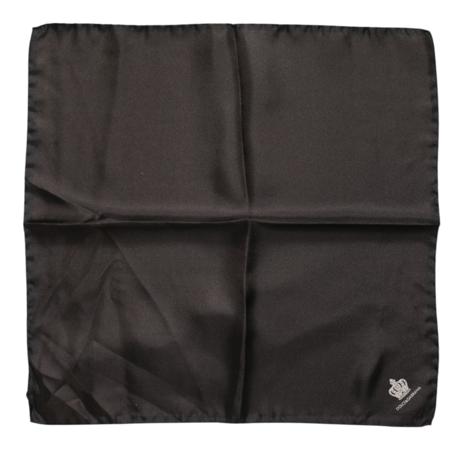 Dolce &amp;amp; Gabbana Brun DG Crown Siden Fyrkantig Herr Foulard Halsduk