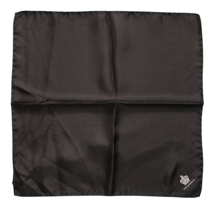 Dolce &amp;amp; Gabbana Brun DG Crown Siden Fyrkantig Herr Foulard Halsduk