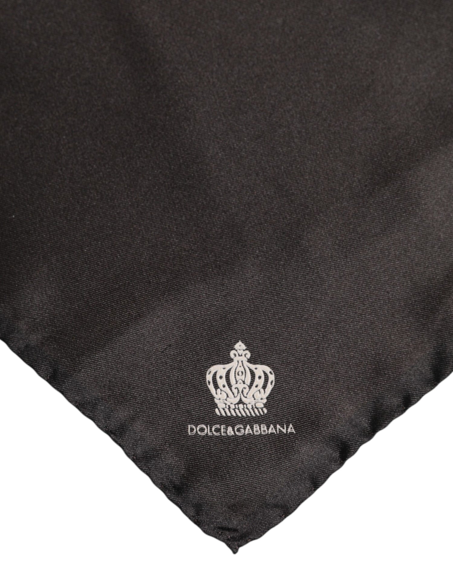 Dolce &amp;amp; Gabbana Brun DG Crown Siden Fyrkantig Herr Foulard Halsduk