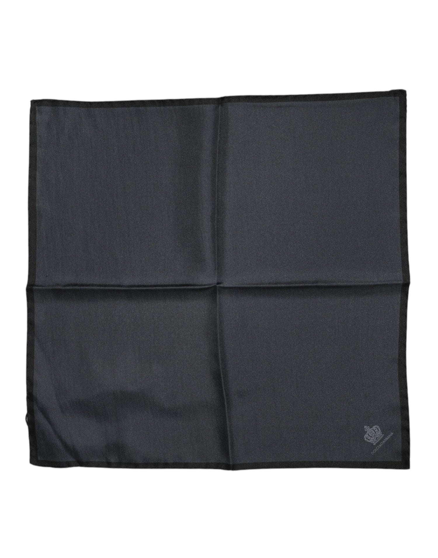 Dolce &amp;amp; Gabbana Mörkgrå DG Crown Sidensjalett Fyrkantig Foulard