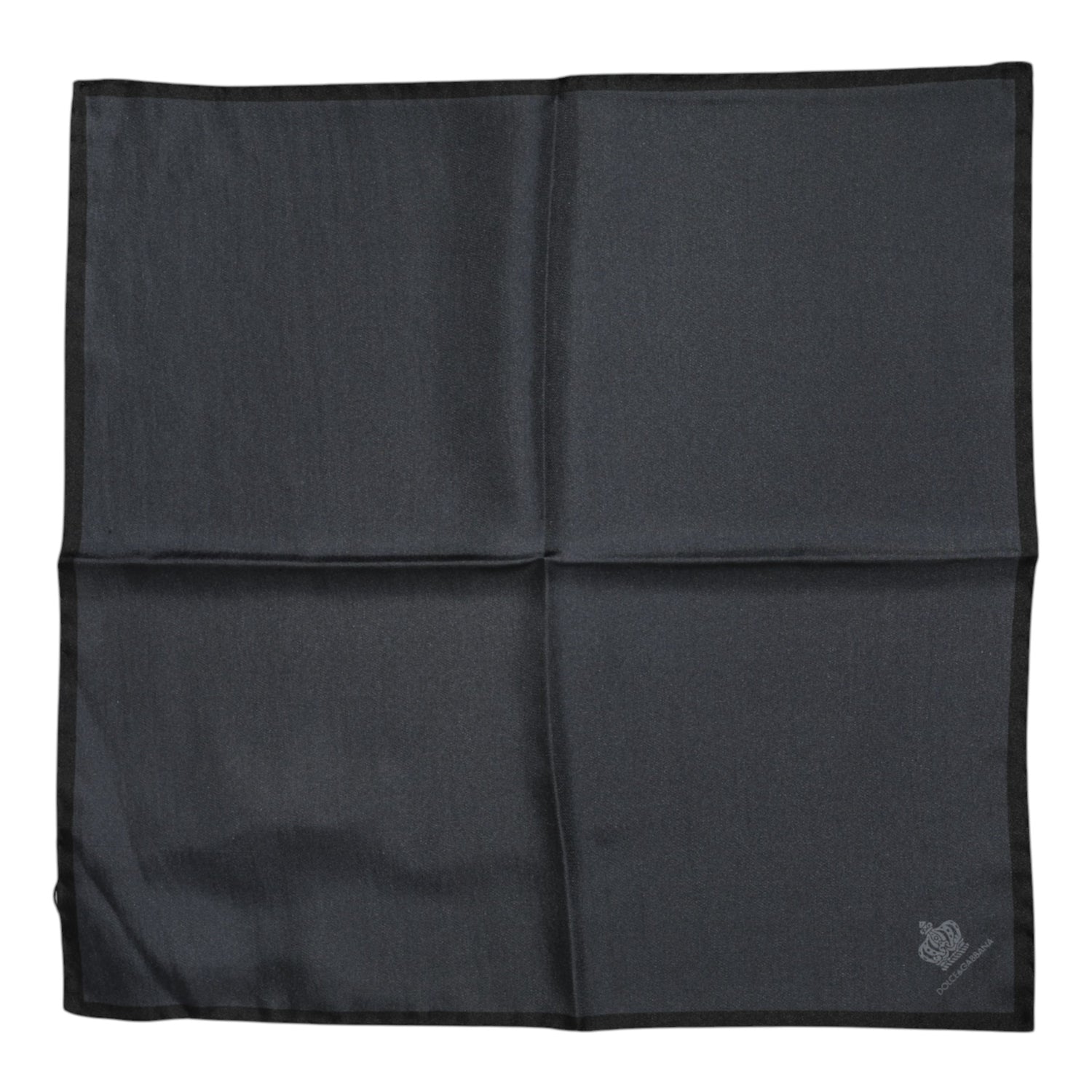 Dolce &amp;amp; Gabbana Mörkgrå DG Crown Sidensjalett Fyrkantig Foulard