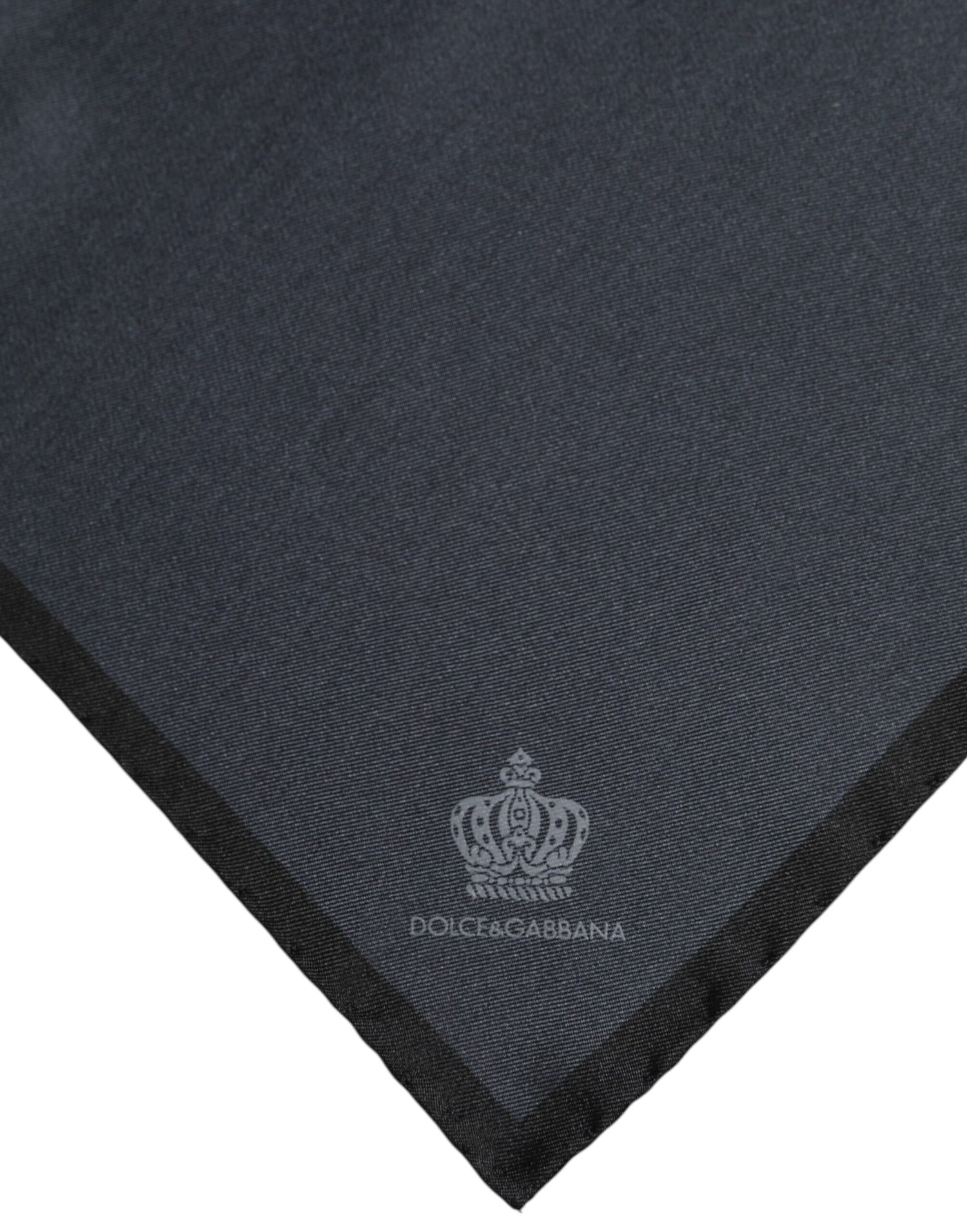Dolce &amp;amp; Gabbana Mörkgrå DG Crown Sidensjalett Fyrkantig Foulard