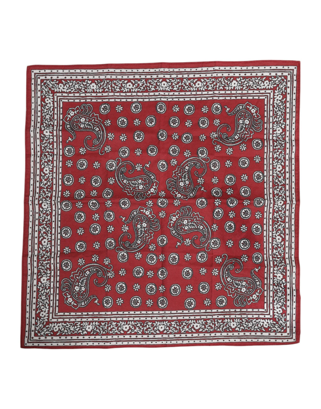 Dolce &amp;amp; Gabbana Röd Blommig Bomullshalsduk med Fyrkantig Foulard