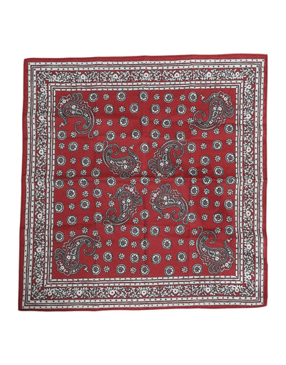 Dolce &amp;amp; Gabbana Röd Blommig Bomullshalsduk med Fyrkantig Foulard