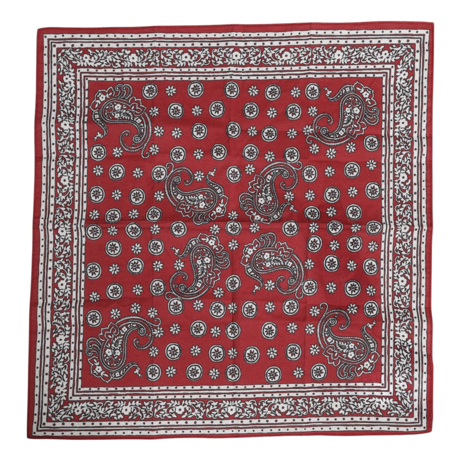 Dolce &amp;amp; Gabbana Röd Blommig Bomullshalsduk med Fyrkantig Foulard