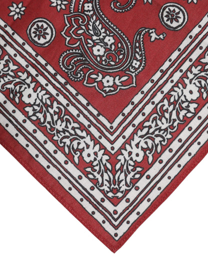 Dolce &amp;amp; Gabbana Röd Blommig Bomullshalsduk med Fyrkantig Foulard