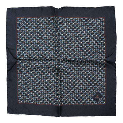 Dolce &amp;amp; Gabbana Blå Cocktail Siden Fyrkantig Foulard Halsduk