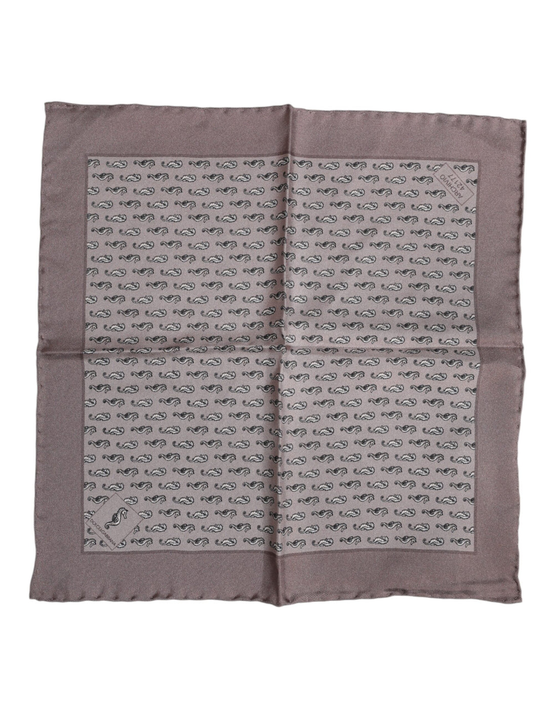 Dolce &amp;amp; Gabbana Brun Sjöhäst Siden Fyrkantig Foulard Halsduk