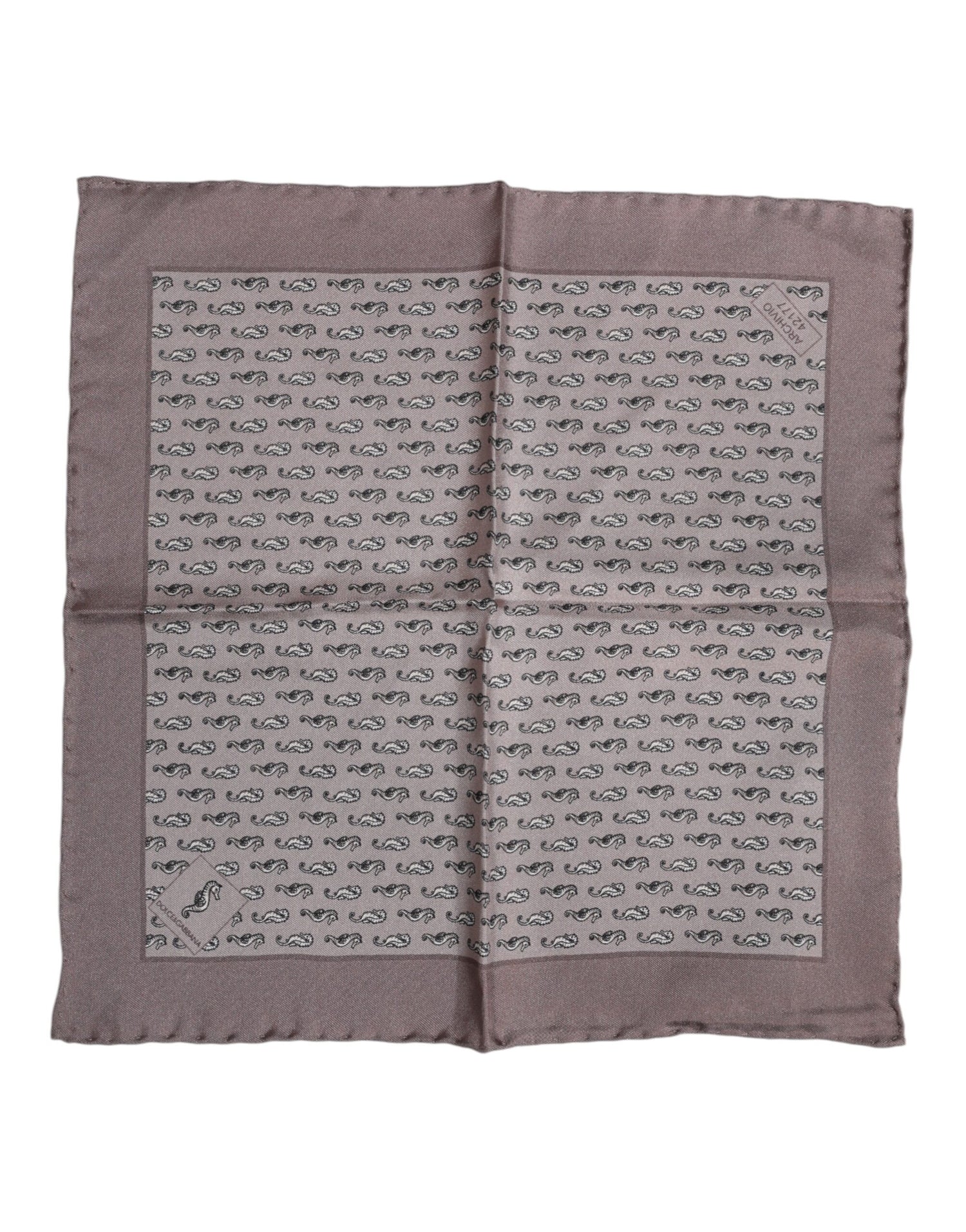 Dolce &amp;amp; Gabbana Brun Sjöhäst Siden Fyrkantig Foulard Halsduk