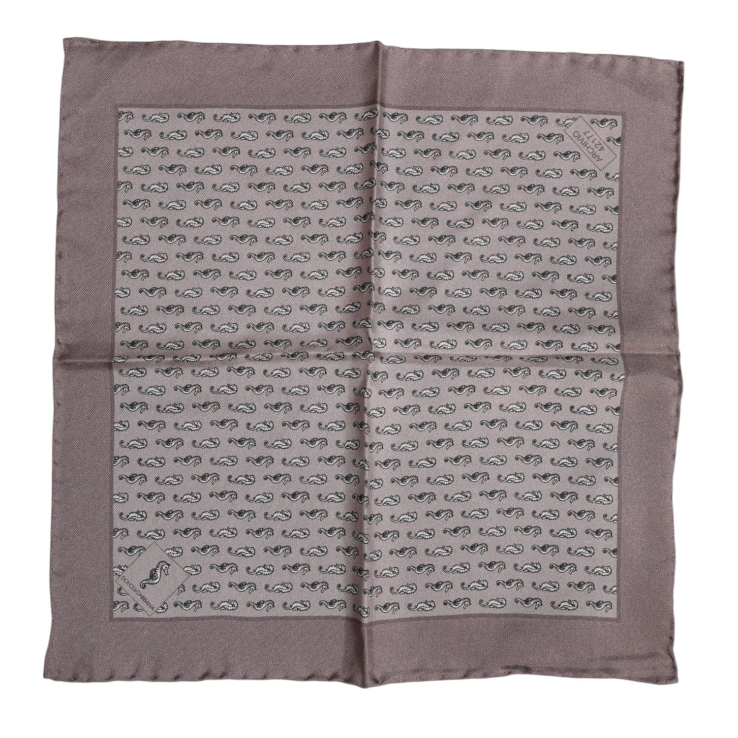 Dolce &amp;amp; Gabbana Brun Sjöhäst Siden Fyrkantig Foulard Halsduk