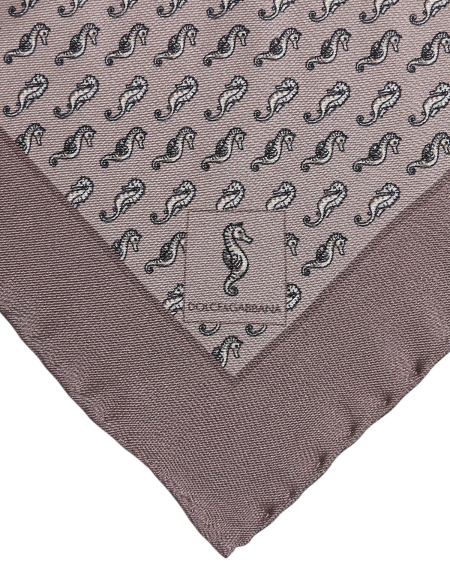 Dolce &amp;amp; Gabbana Brun Sjöhäst Siden Fyrkantig Foulard Halsduk