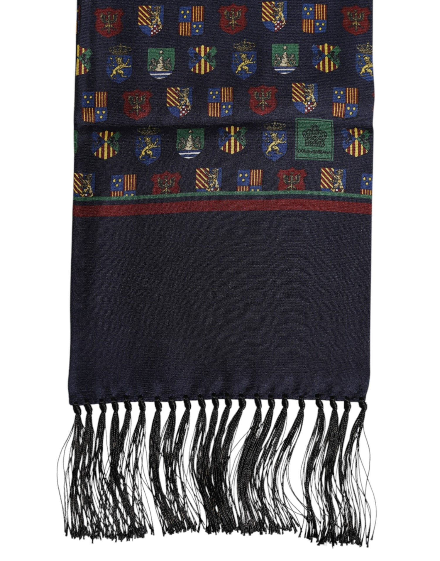Dolce &amp;amp; Gabbana Blå Sidenmönstrad Franshalsduk
