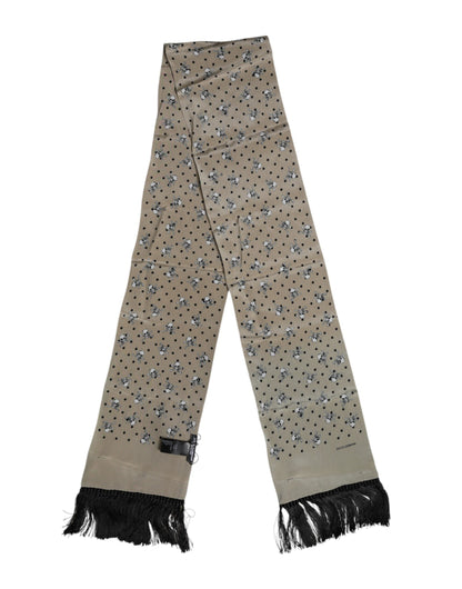 Dolce &amp;amp; Gabbana Grå Dödskallar Sidenfransar Herr Foulard Halsduk