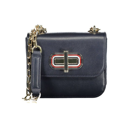 Tommy Hilfiger blå läderhandväska