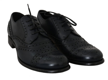 Dolce &amp;amp; Gabbana Mörkblå Läder Wingtip Oxford Finskor