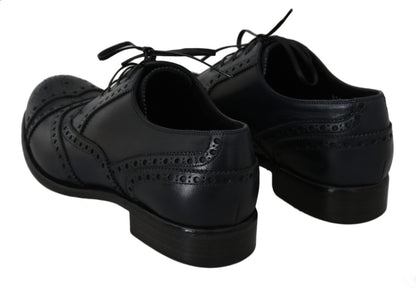 Dolce &amp;amp; Gabbana Mörkblå Läder Wingtip Oxford Finskor