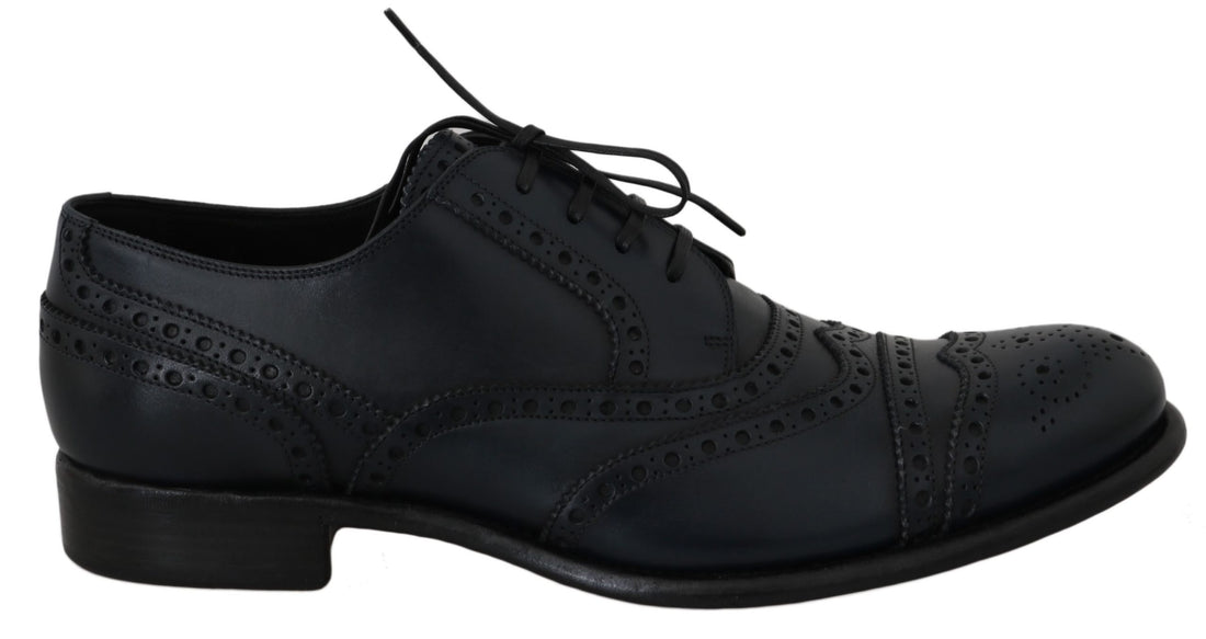 Dolce &amp;amp; Gabbana Mörkblå Läder Wingtip Oxford Finskor