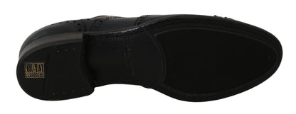 Dolce &amp;amp; Gabbana Mörkblå Läder Wingtip Oxford Finskor