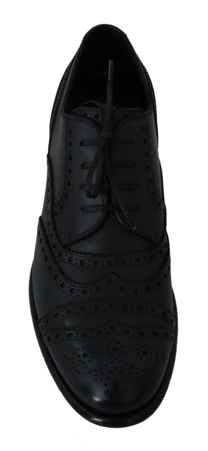 Dolce &amp;amp; Gabbana Mörkblå Läder Wingtip Oxford Finskor