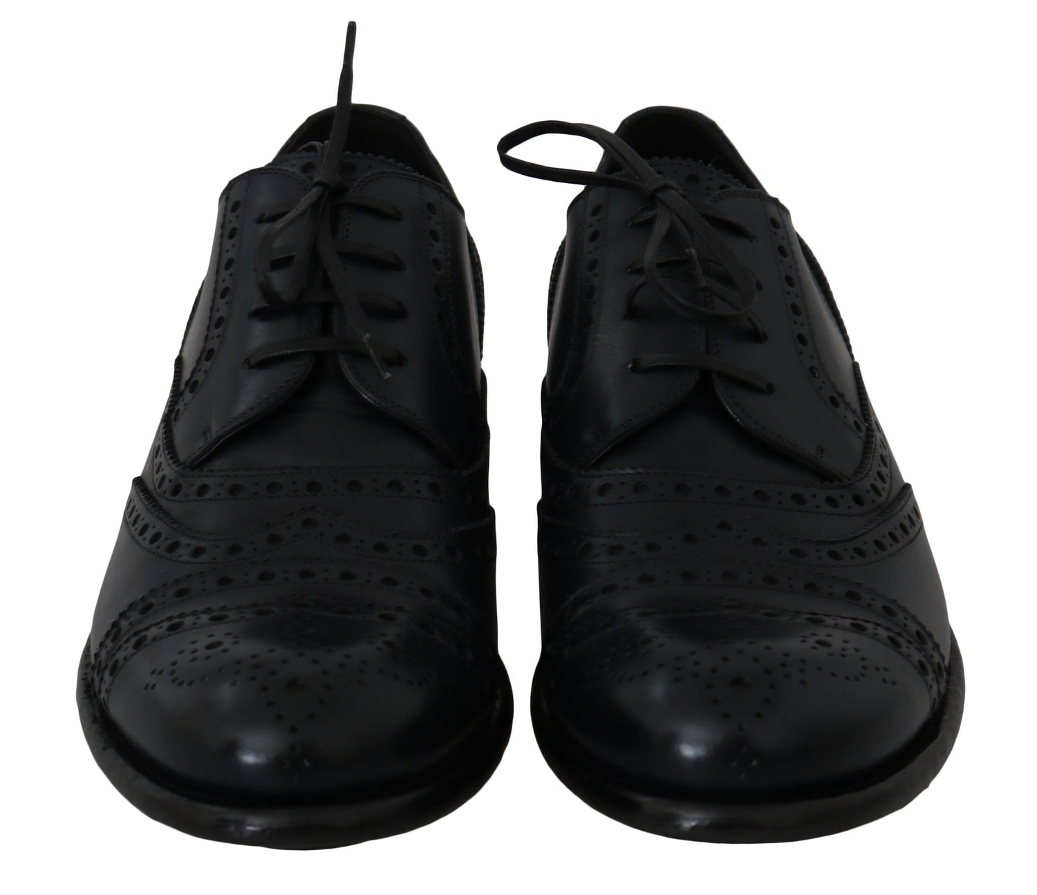 Dolce &amp;amp; Gabbana Mörkblå Läder Wingtip Oxford Finskor