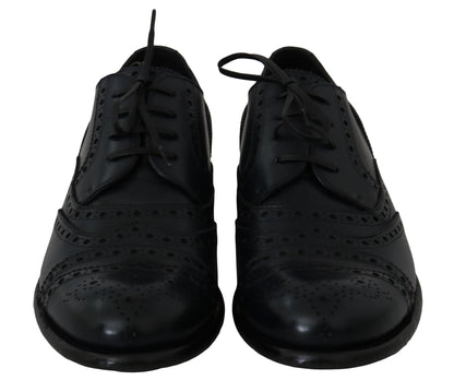 Dolce &amp;amp; Gabbana Mörkblå Läder Wingtip Oxford Finskor