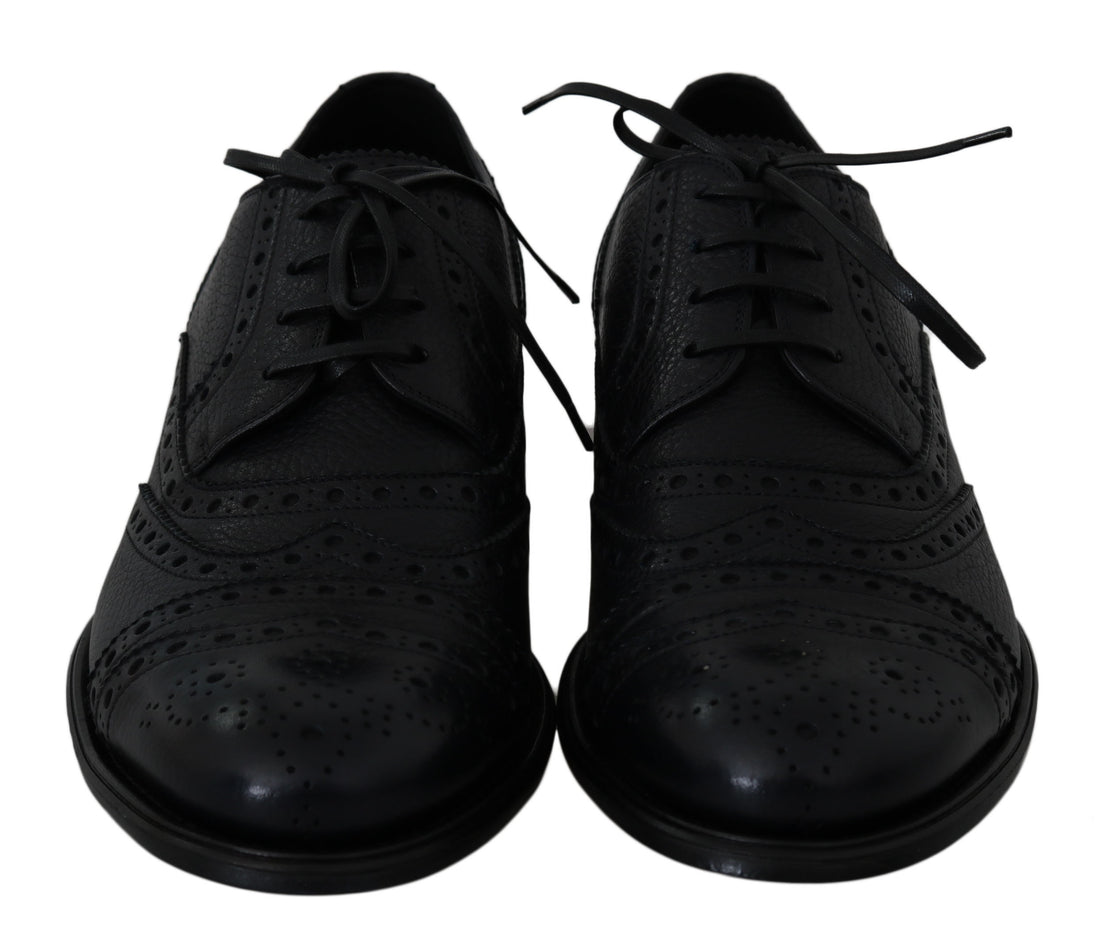 Dolce &amp;amp; Gabbana Blå Läder Wingtip Oxford Finskor