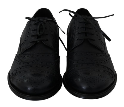 Dolce &amp;amp; Gabbana Blå Läder Wingtip Oxford Finskor