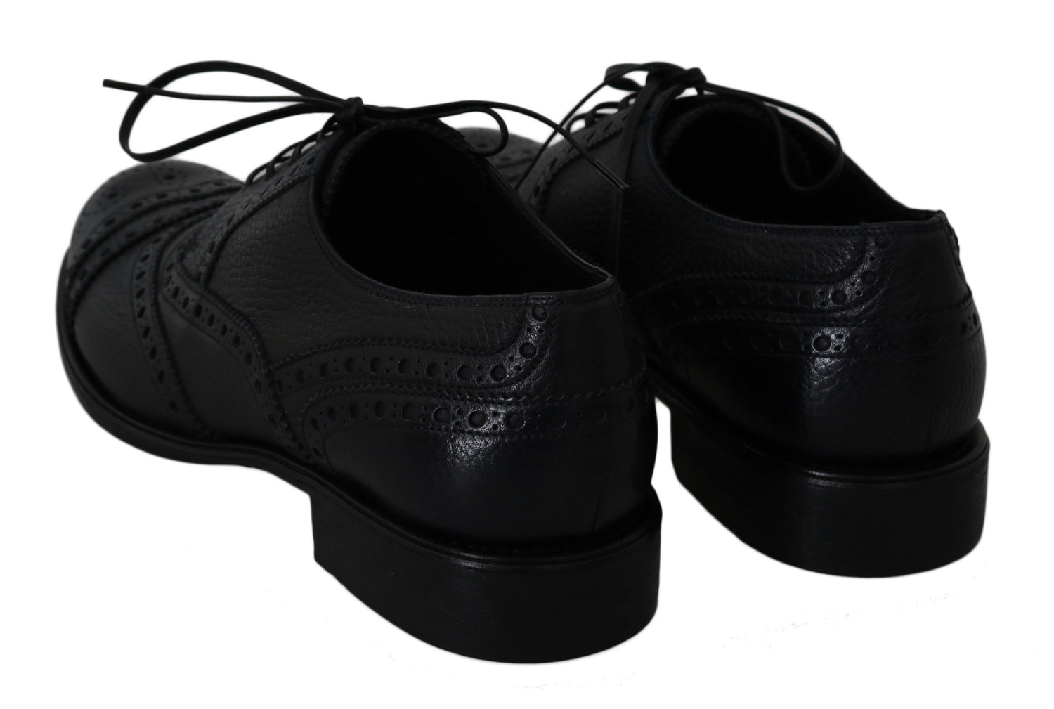 Dolce &amp;amp; Gabbana Blå Läder Wingtip Oxford Finskor