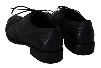 Dolce &amp;amp; Gabbana Blå Läder Wingtip Oxford Finskor