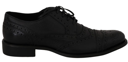 Dolce &amp;amp; Gabbana Blå Läder Wingtip Oxford Finskor