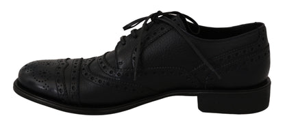 Dolce &amp;amp; Gabbana Blå Läder Wingtip Oxford Finskor