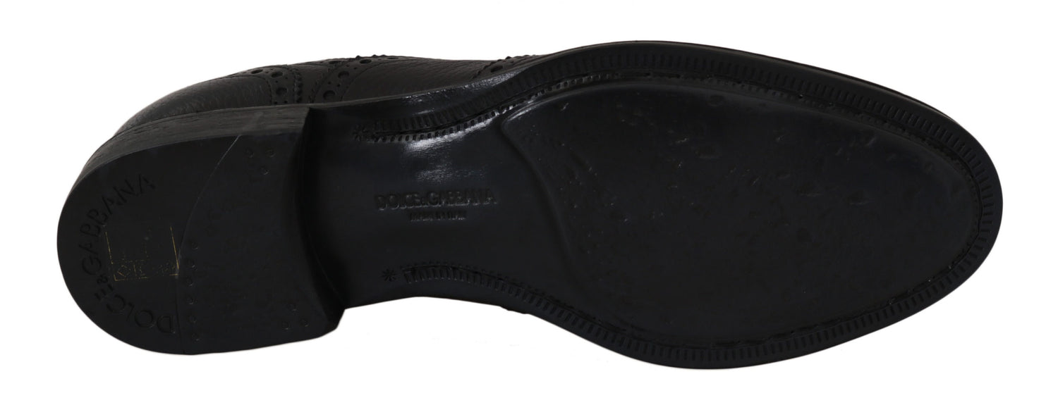 Dolce &amp;amp; Gabbana Blå Läder Wingtip Oxford Finskor