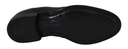 Dolce &amp;amp; Gabbana Blå Läder Wingtip Oxford Finskor