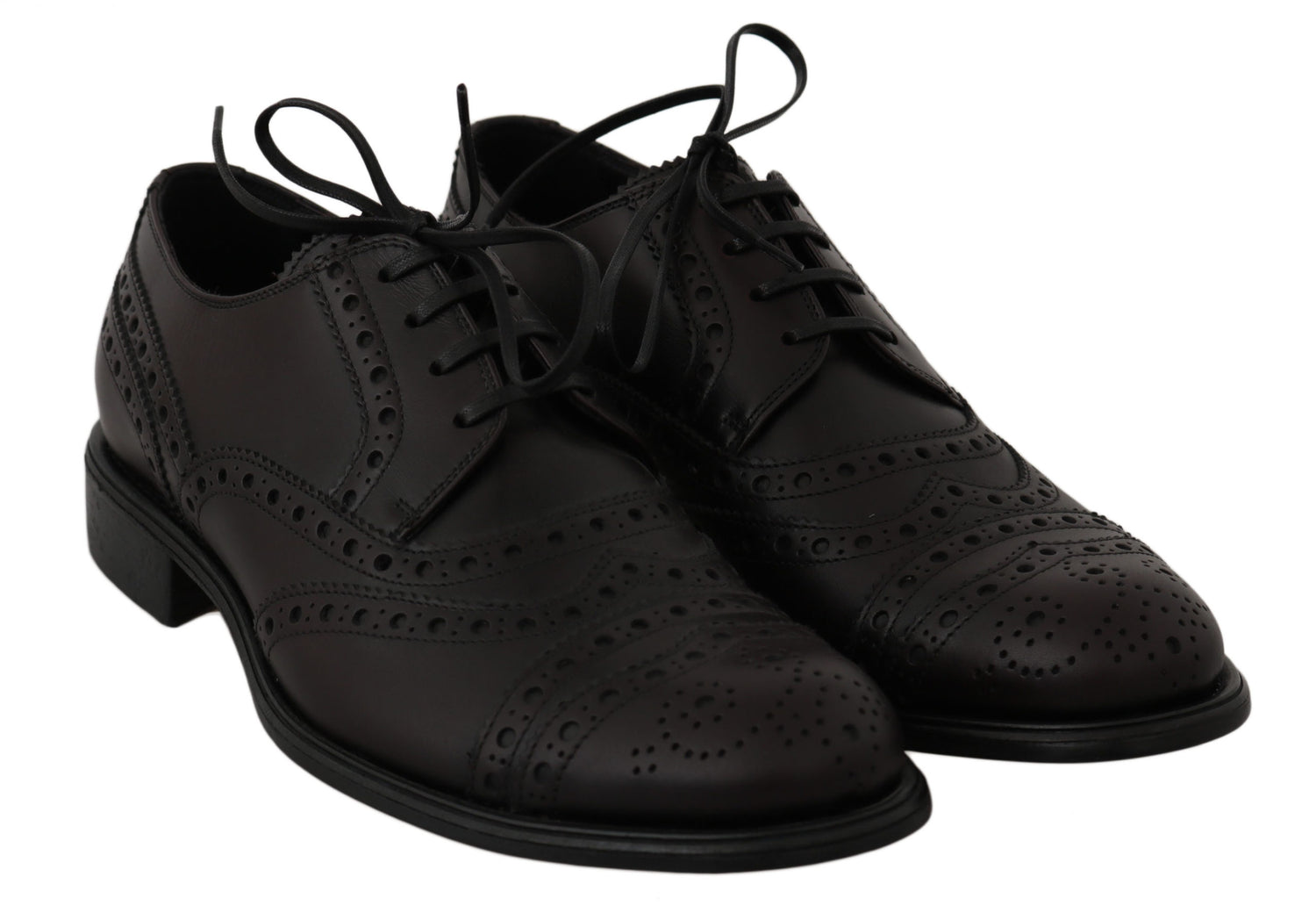 Dolce &amp;amp; Gabbana Svarta Läder Wingtip Oxford Finskor