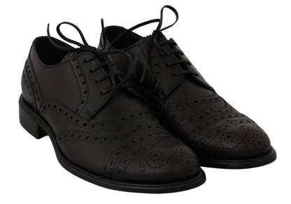 Dolce &amp;amp; Gabbana Svarta Läder Wingtip Oxford Finskor