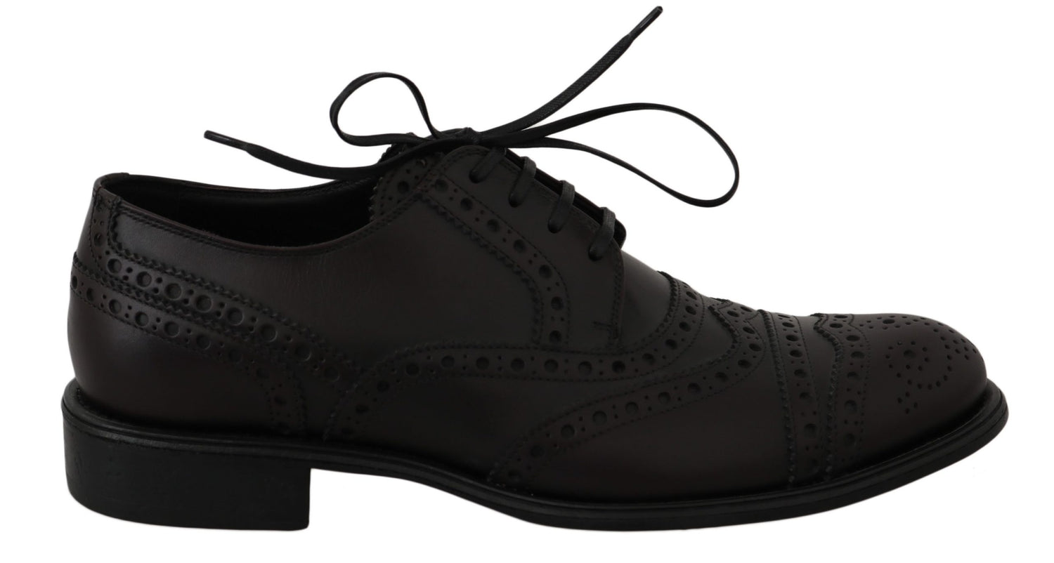 Dolce &amp;amp; Gabbana Svarta Läder Wingtip Oxford Finskor