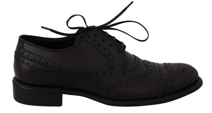 Dolce &amp;amp; Gabbana Svarta Läder Wingtip Oxford Finskor