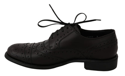 Dolce &amp;amp; Gabbana Svarta Läder Wingtip Oxford Finskor