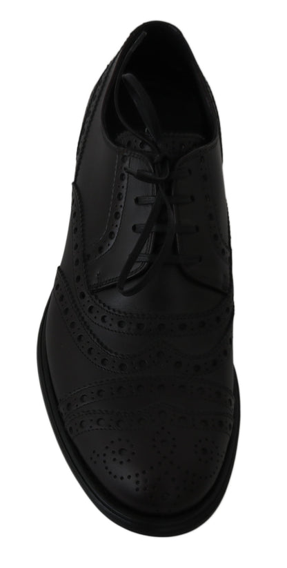 Dolce &amp;amp; Gabbana Svarta Läder Wingtip Oxford Finskor