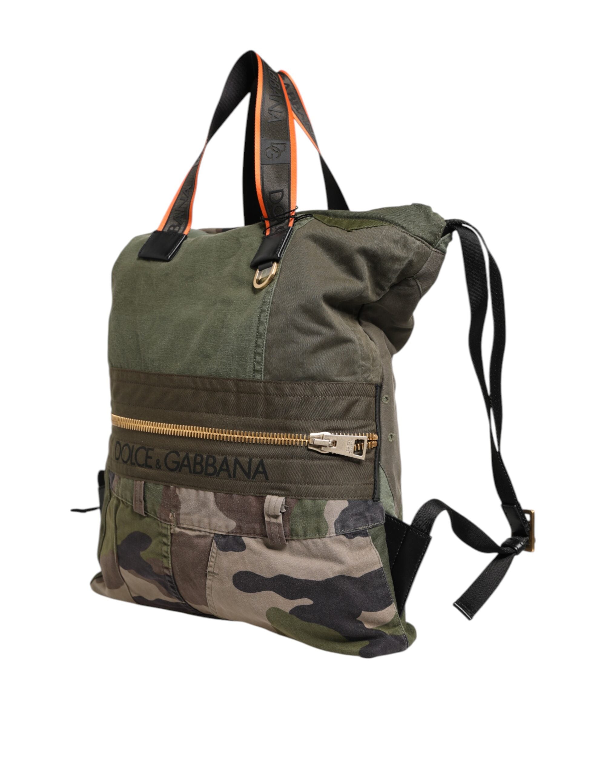 Dolce &amp;amp; Gabbana Militärgrön Patchwork Ryggsäck