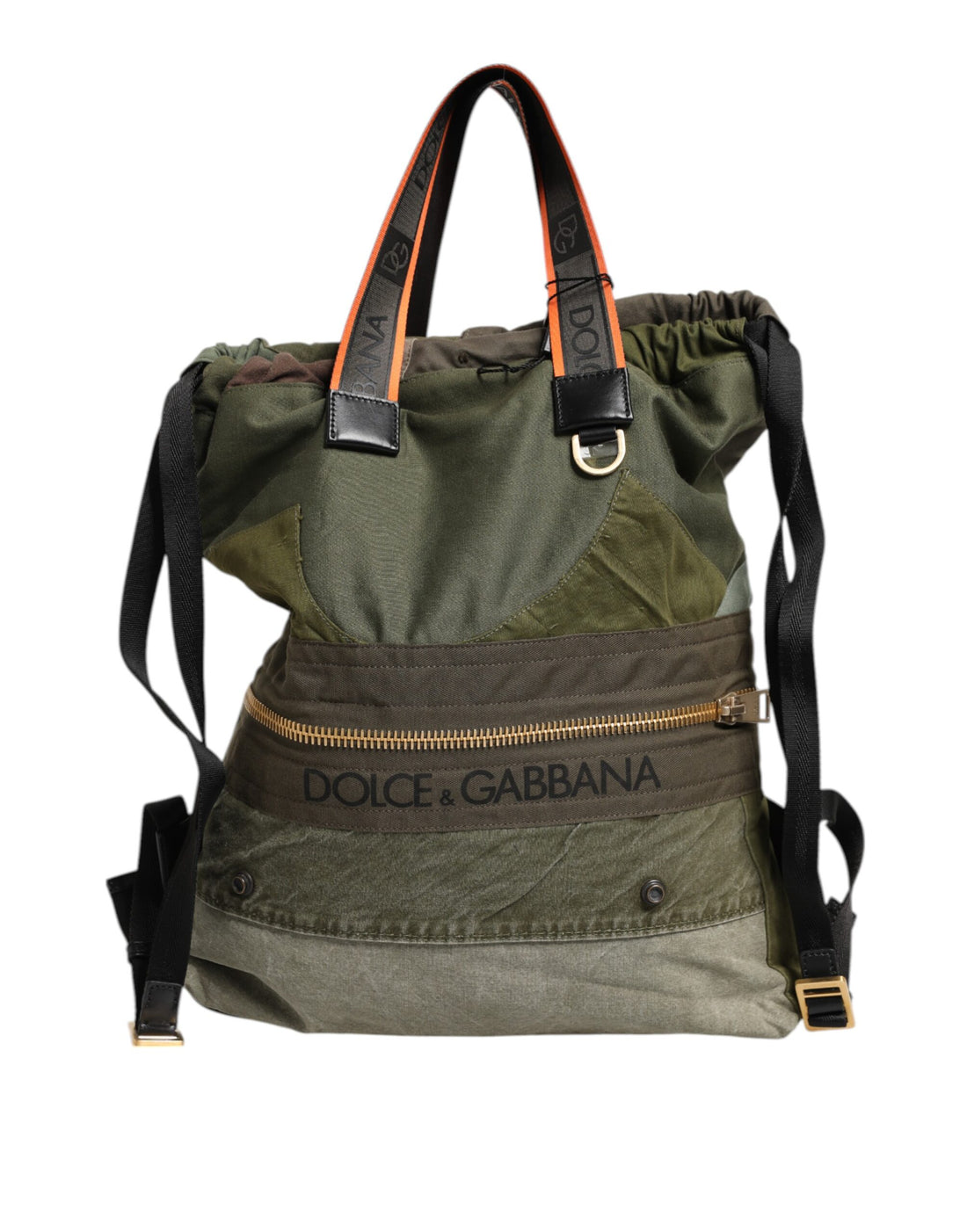 Dolce &amp;amp; Gabbana Militärgrön Patchwork Ryggsäck