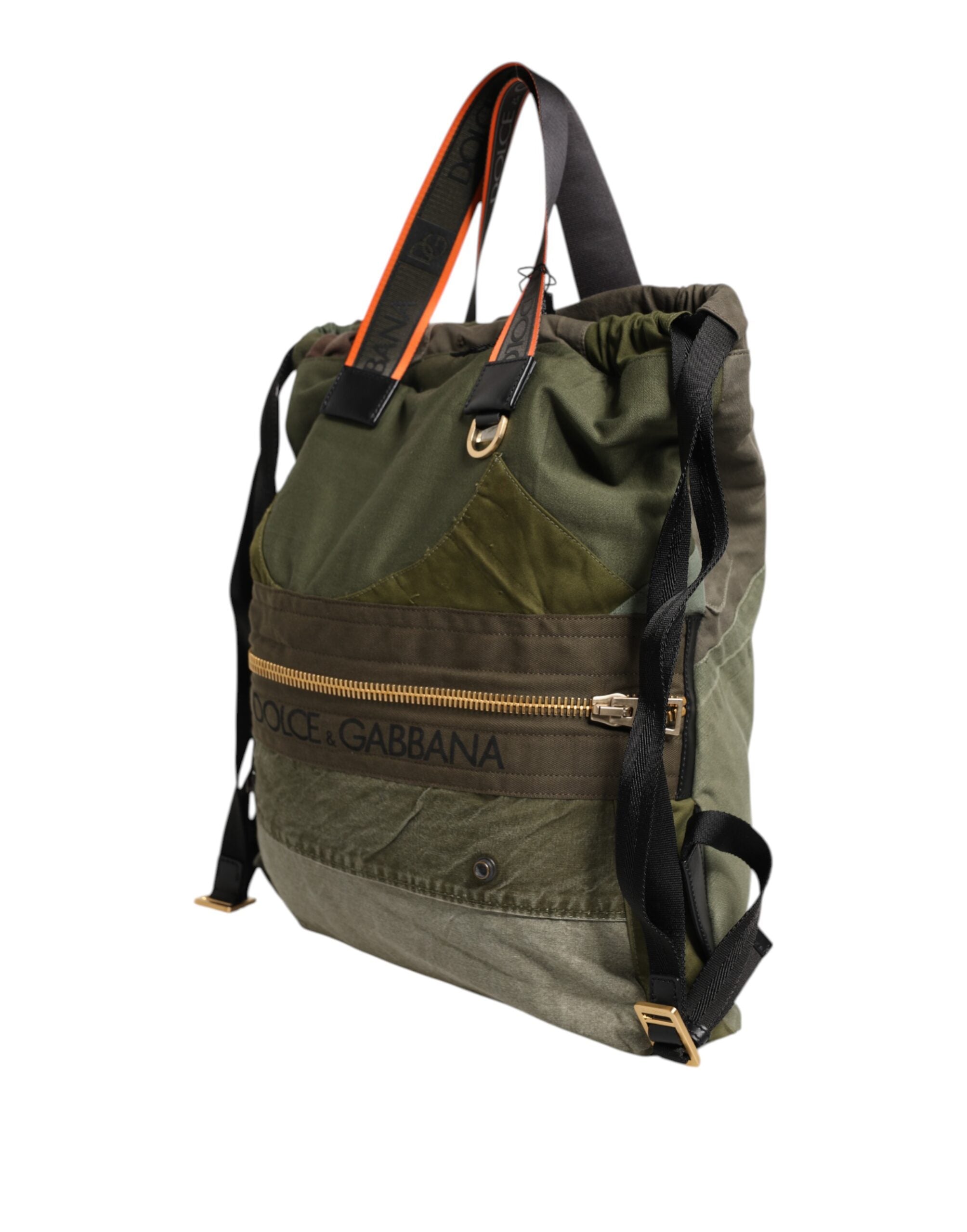 Dolce &amp;amp; Gabbana Militärgrön Patchwork Ryggsäck