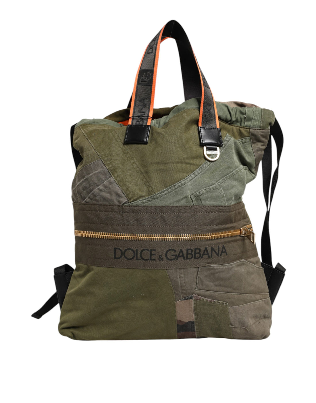 Dolce &amp;amp; Gabbana Militärgrön Patchwork Ryggsäck