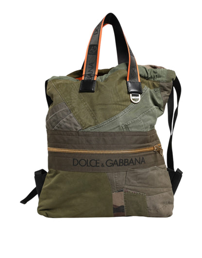 Dolce &amp;amp; Gabbana Militärgrön Patchwork Ryggsäck