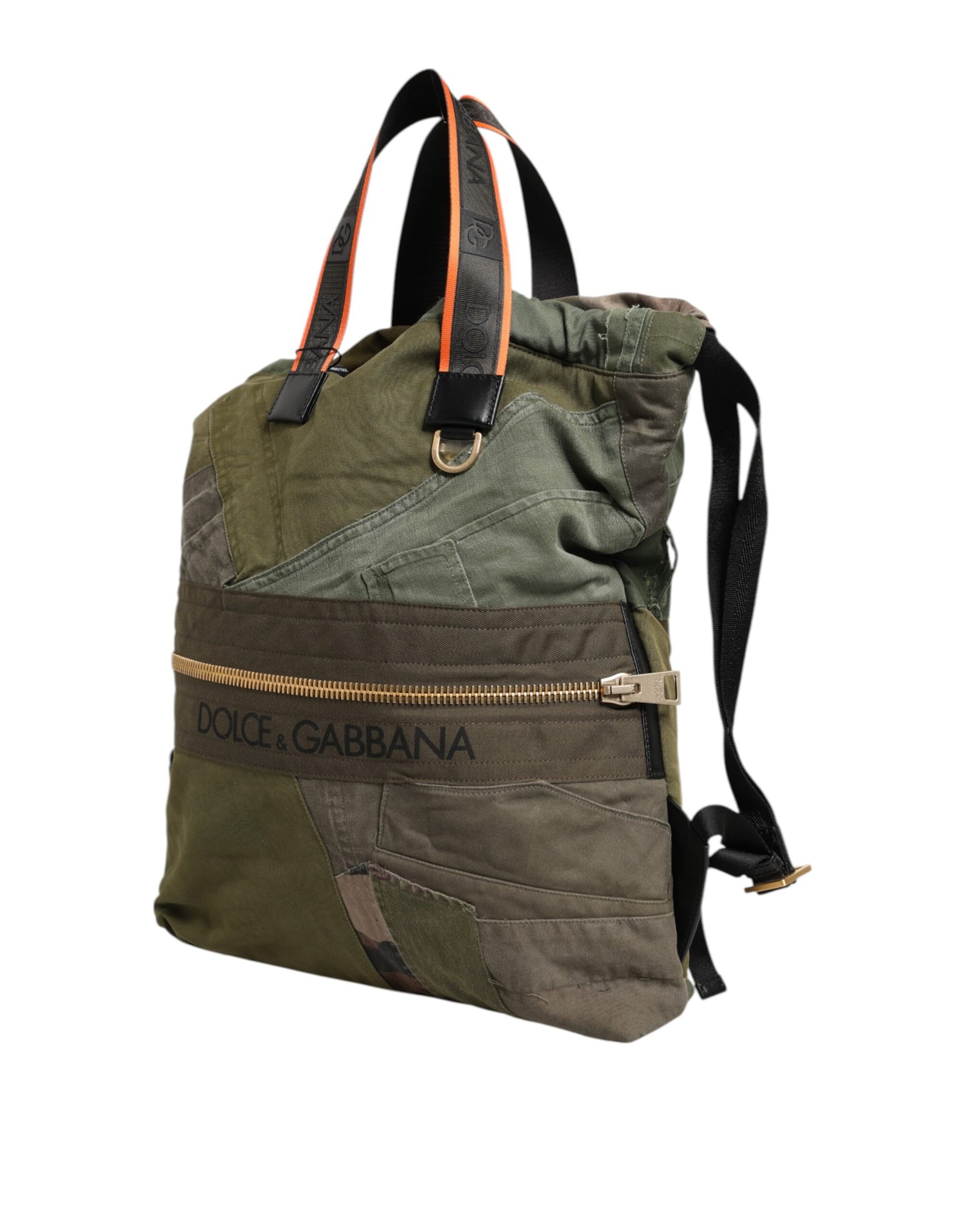 Dolce &amp;amp; Gabbana Militärgrön Patchwork Ryggsäck