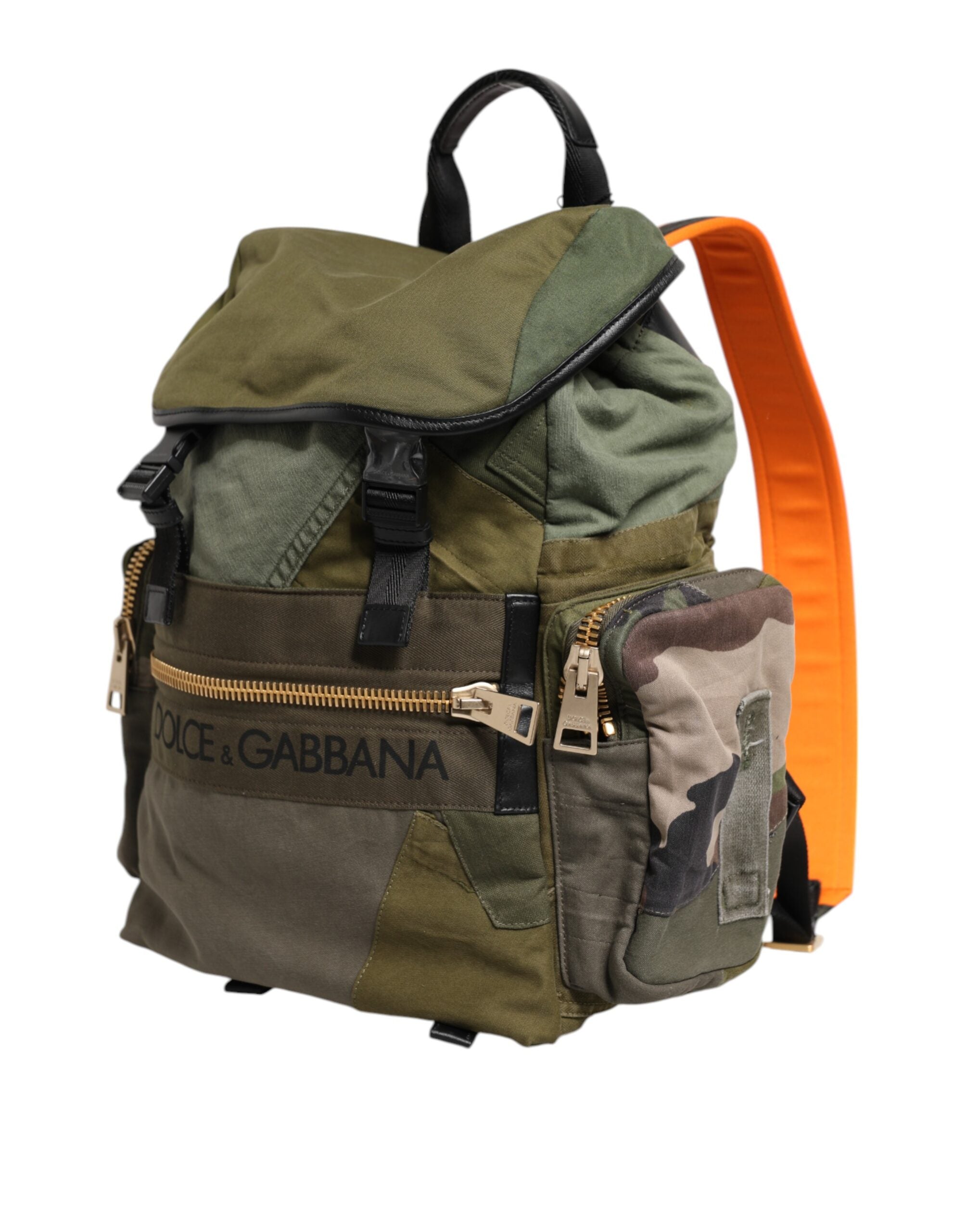 Dolce &amp;amp; Gabbana Militärgrön Patchwork Ryggsäck