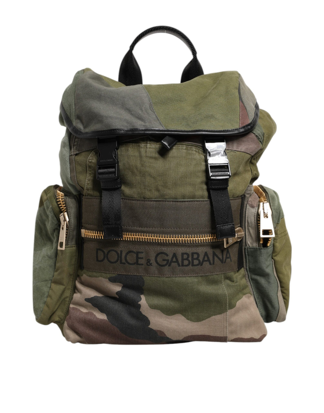 Dolce &amp;amp; Gabbana Militärgrön Patchwork Ryggsäck