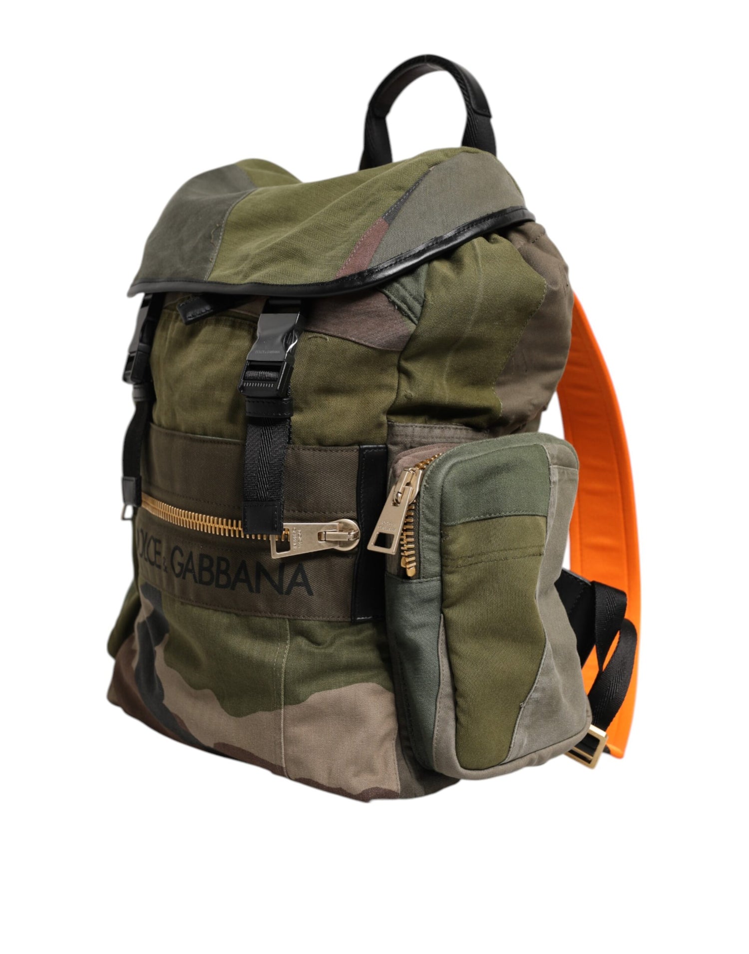 Dolce &amp;amp; Gabbana Militärgrön Patchwork Ryggsäck