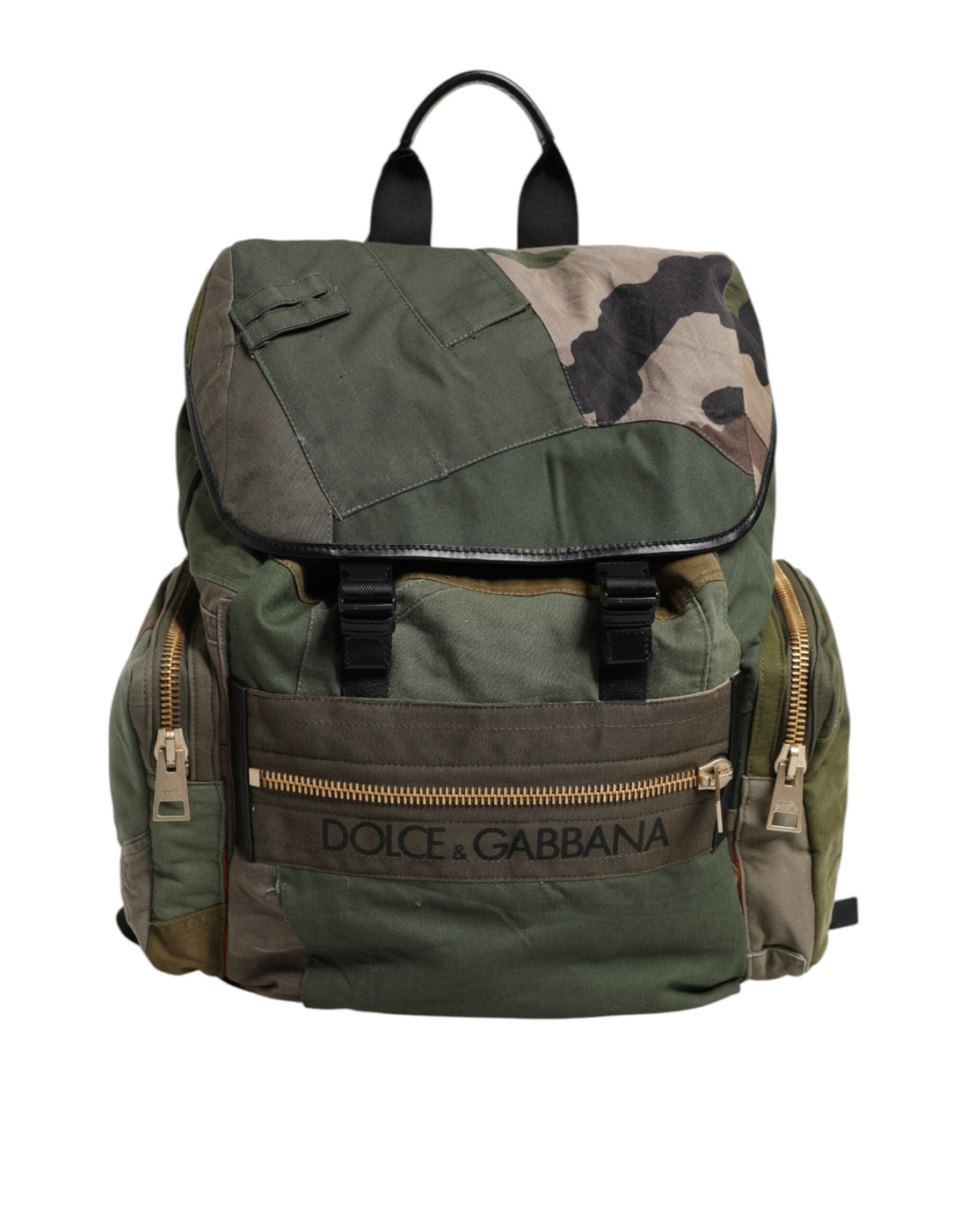 Dolce &amp;amp; Gabbana Militärgrön Patchwork Ryggsäck